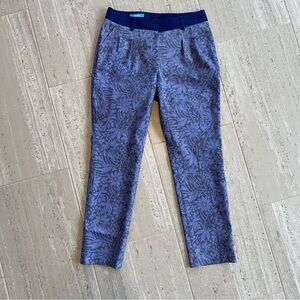 Straight Leg Floral Jacquard Pants in Bluish/Periwinkle from British Wolsey golf